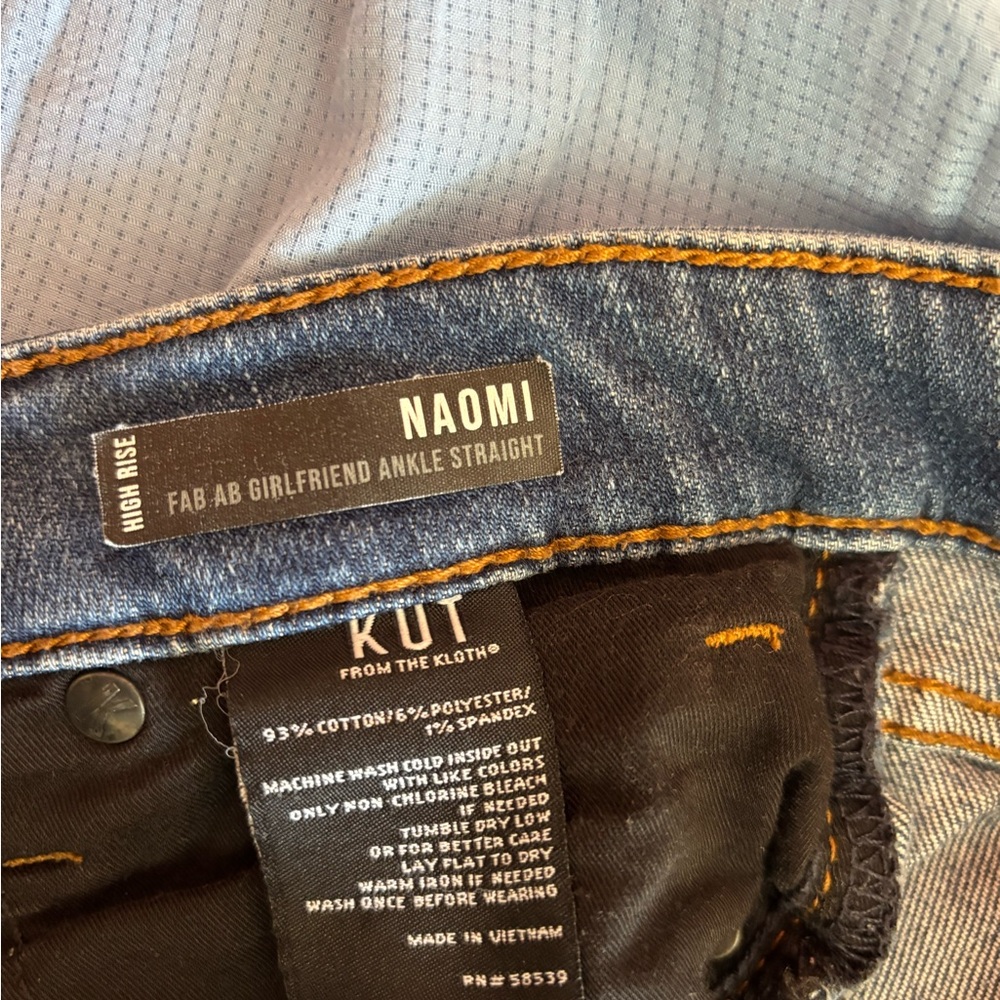 KUT FROM THE KLOTH Naomi Jeans - ankle/straight. Women’s size 0. - Picture 4 of 5